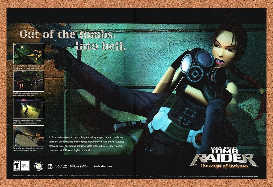 Tomb Raider PC Angel Of Darkness Original 2004 Ad Authentic Video Game Promo