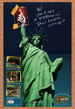 2001 Crazy Taxi 2 Dreamcast Original Advertisement / Retro Promo v2