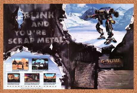 G-Nome Clash Of Man And Machine PC Original 1999 Ad Authentic Video Game Promo