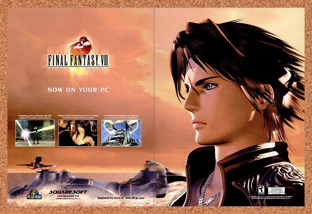 2000 Final Fantasy VIII Now On Your PC Original Advertisement / Retro Promo v2