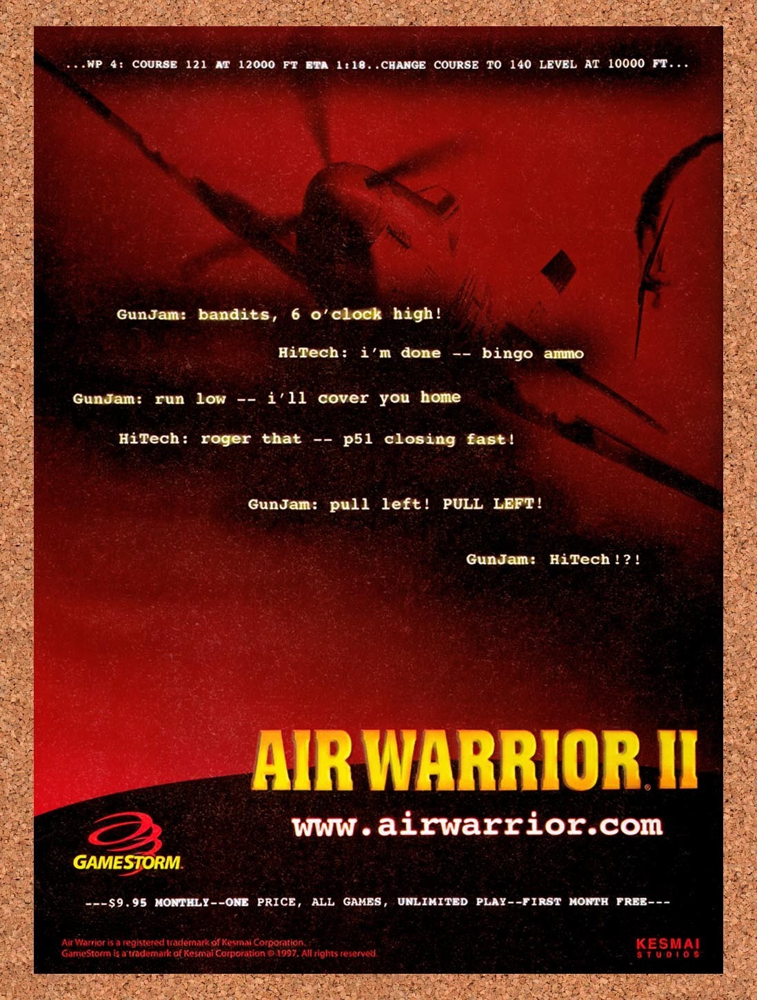 1998 Air Warrior II GameStorm Original Advertisement / Retro Promo v2