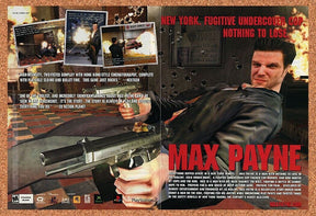 Max Payne PS2 Original 2001 Ad Authentic Rockstar Neo Noir Video Game Promo