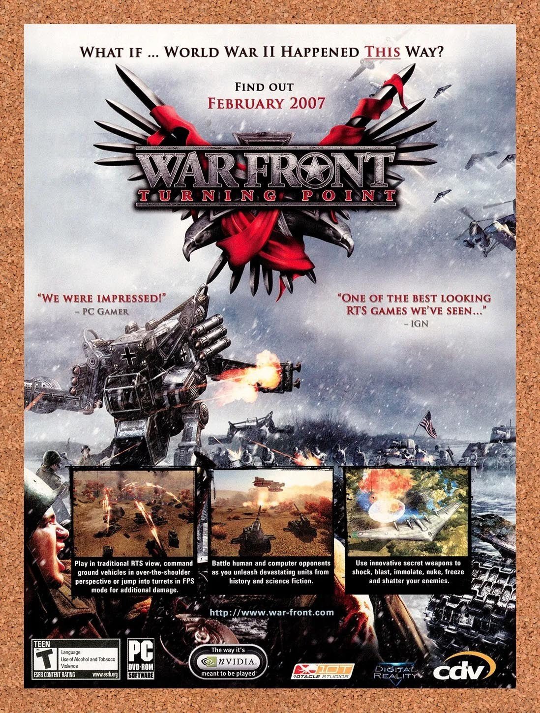 2007 War Front Turning Point PC Original Advertisement / Retro Promo v1