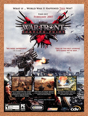 2007 War Front Turning Point PC Original Advertisement / Retro Promo v1