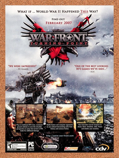 2007 War Front Turning Point PC Original Advertisement / Retro Promo v1