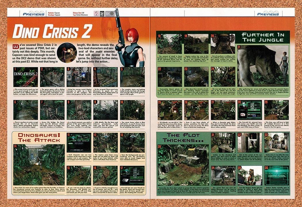 2000 Dino Crisis 2 PS1 Original Advertisement / Retro Promo vr2
