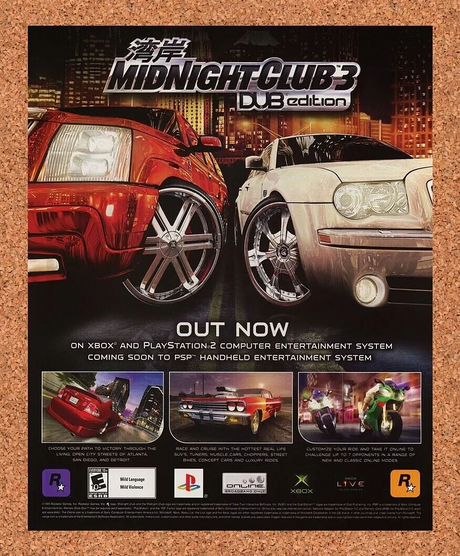 Midnight Club DUB Edition Original 2006 Ad Authentic Racing Video Game Promo v1