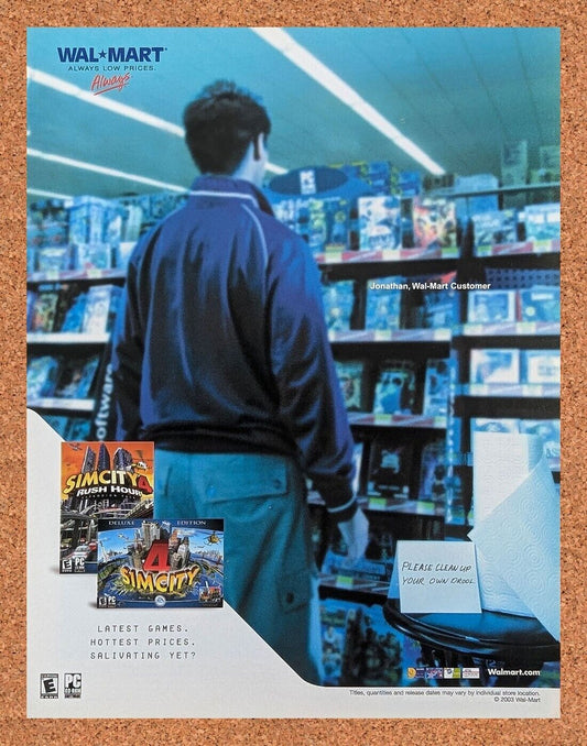 Sim City 4 PC Original 2004 Ad Authentic Wal-Mart Video Game Promo