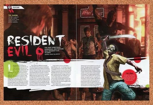 Resident Evil 6 PS3 Original 2013 Ad Authentic Survival Horror Video Game Promo