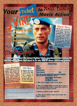 1994 Street Fighter Movie Ticket Sweepstakes Original Advertisement / Promo v3