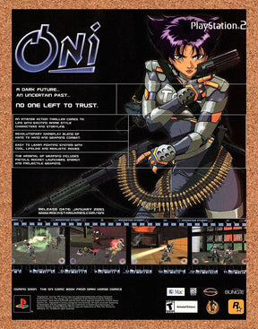 Oni PS2 Original 2003 Ad Authentic Rockstar Video Game Promo Wall Art 7