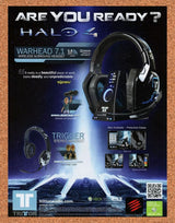 Halo 4 Xbox 360 Original 2015 Ad - Warhead 7.1 Headset Video Game Promo