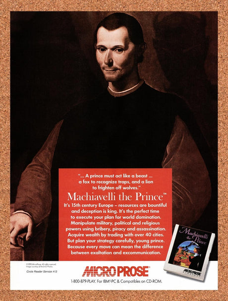 1995 Machiavelli The Prince PC Original Advertisement / Retro Wall Art v1