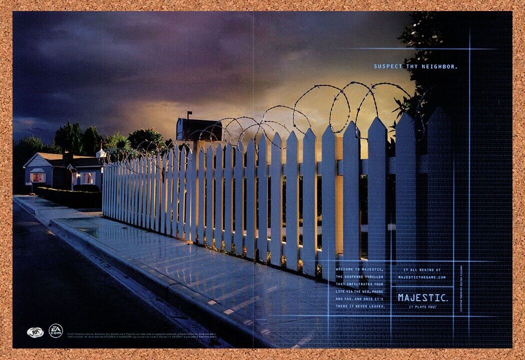 Majestic PC Original 2001 Ad Authentic ARG Alternate Reality Video Game Promo v1