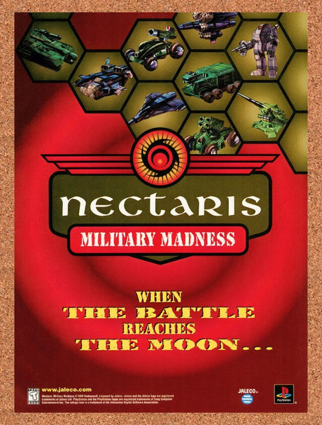 1999 Military Madness Nectaris PS1 Original Advertisement / Retro Promo v1