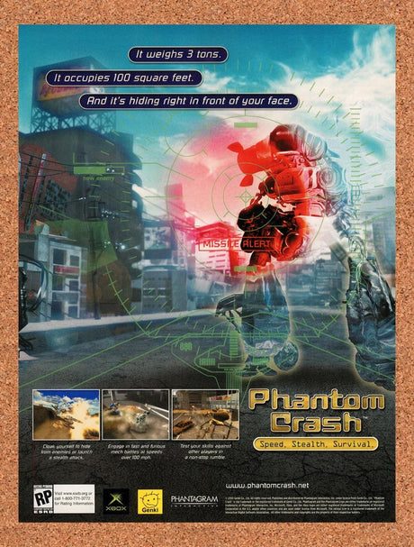 2002 Phantom Crash Xbox Original Advertisement / Retro Promo v1