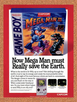 1992 Mega Man III Game Boy Original Advertisement / Retro Wall Art v3