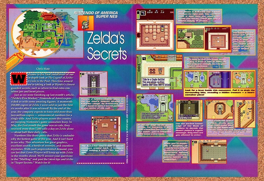 1992 Zelda A Link To The Past SNES Original Advertisement / Retro Wall Art v2