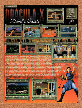 1993 Castlevania Rondo Of Blood PC Engine Original Ad / Retro Wall Art v1