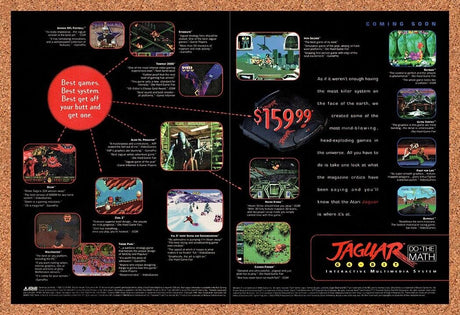 1995 Atari Jaguar 64-Bit Original Advertisement / Retro Wall Art v4