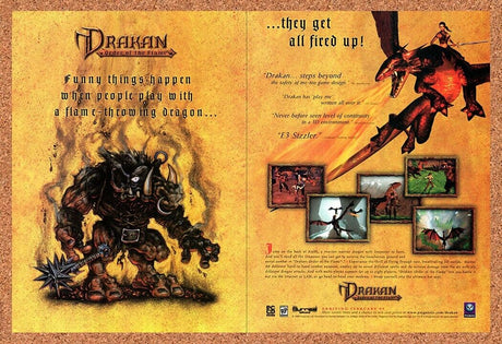 1998 Drakan Order Of The Flame PC Original Advertisement / Retro Wall Art v3