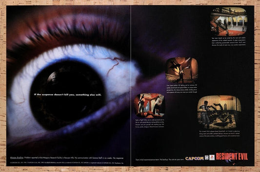 1995 Resident Evil PS1 Original Advertisement / Retro Wall Art v3