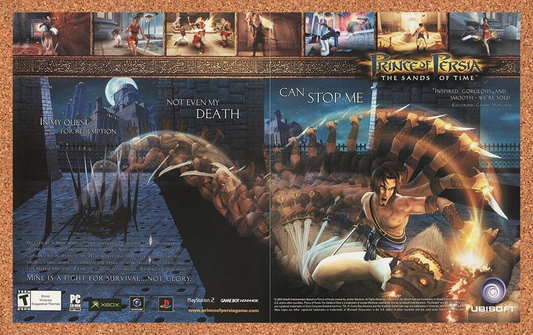 Prince of Persia Sands of Time PS2 Original 2004 Ad Authentic Game Art Promo