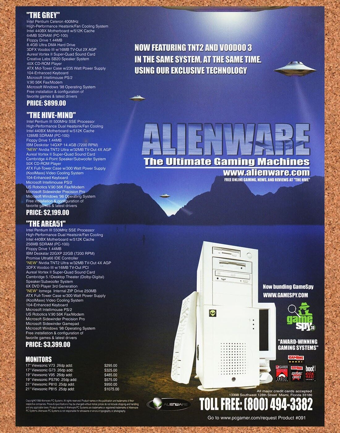 Alienware Ultimate Gaming Machines Original 2001 Ad Authentic Retro Tech Promo