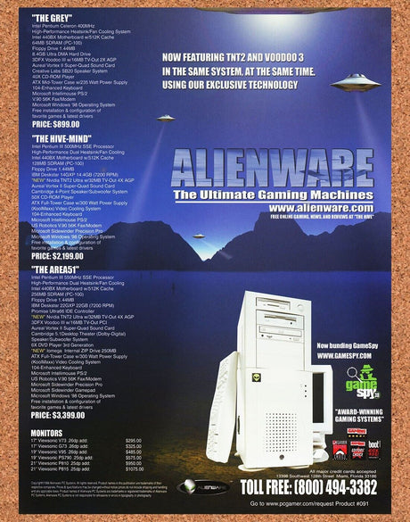 Alienware Ultimate Gaming Machines Original 2002 Ad Authentic Retro Tech Promo