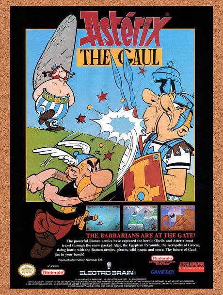 1994 Asterix The Gaul SNES Original Advertisement / Retro Wall Art v1