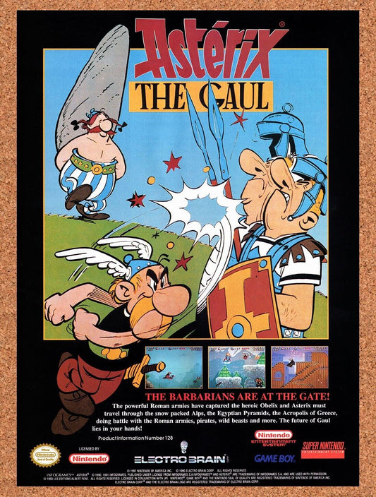 1993 Asterix The Gaul SNES Original Advertisement / Retro Wall Art v1