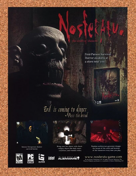 Nosferatu Wrath Of Malachi PC Original 2005 Ad Authentic Horror Video Game Promo