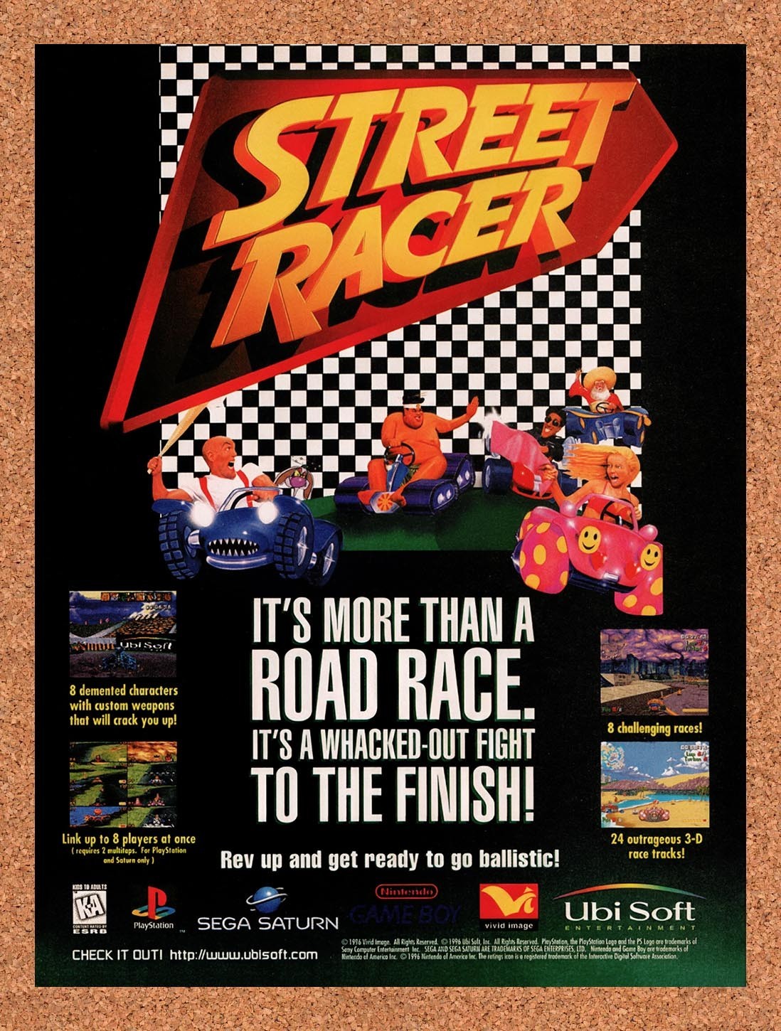 1997 Street Racer PS1 Original Advertisement / Retro Promo v4