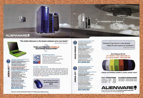 2002 Alienware Performance Area-51 Mobile Gaming Laptop Original Ad / Promo v2