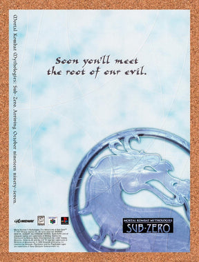 1997 Mortal Kombat Mythologies Sub-Zero PS1 Original Advertisement / Promo v5