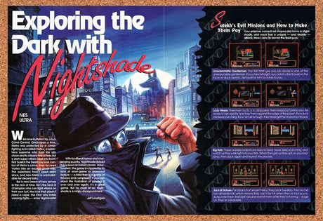 1992 Nightshade NES Original Advertisement / Retro Wall Art v4