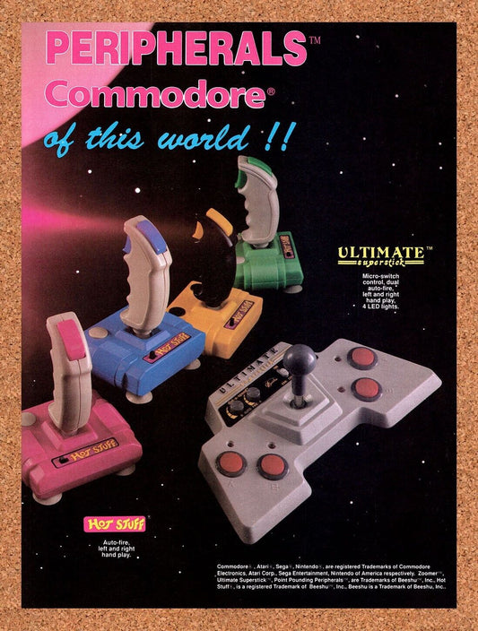1988 Hot Stuff Commodore 64 Peripherals Original Ad / Retro Wall Art v1