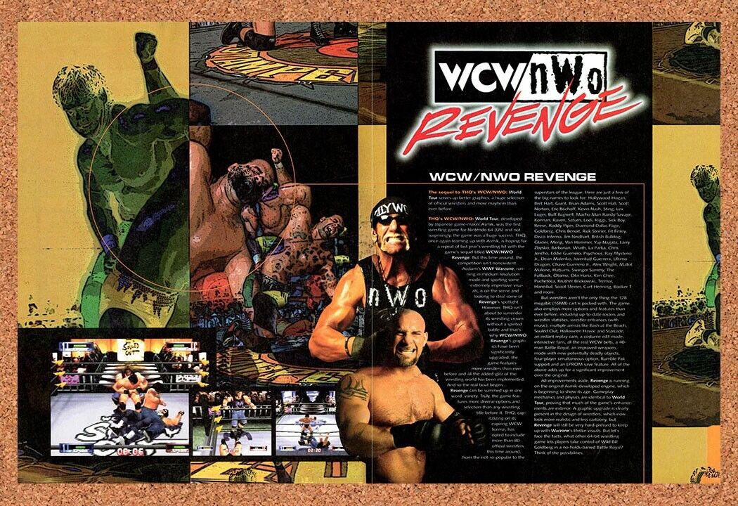 1997 WCW NWO Revenge N64 Original Advertisement / Retro Wall Art v2