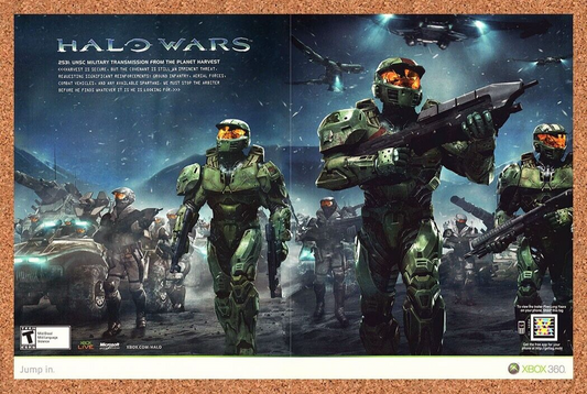 Halo Wars Xbox 360 Original 2008 Ad Authentic Video Game Wall Art Promo