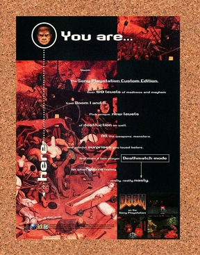 Doom PS1 Original 1996 Ad Authentic PlayStation id Software Video Game Promo