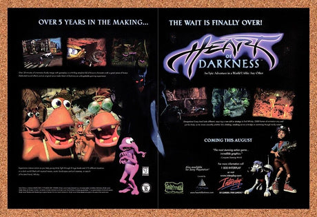1998 Heart Of Darkness PC Original Advertisement / Retro Wall Art v1