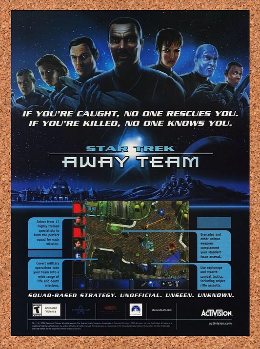 Star Trek Away Team PC Original 2002 Ad Authentic Activision Video Game Promo