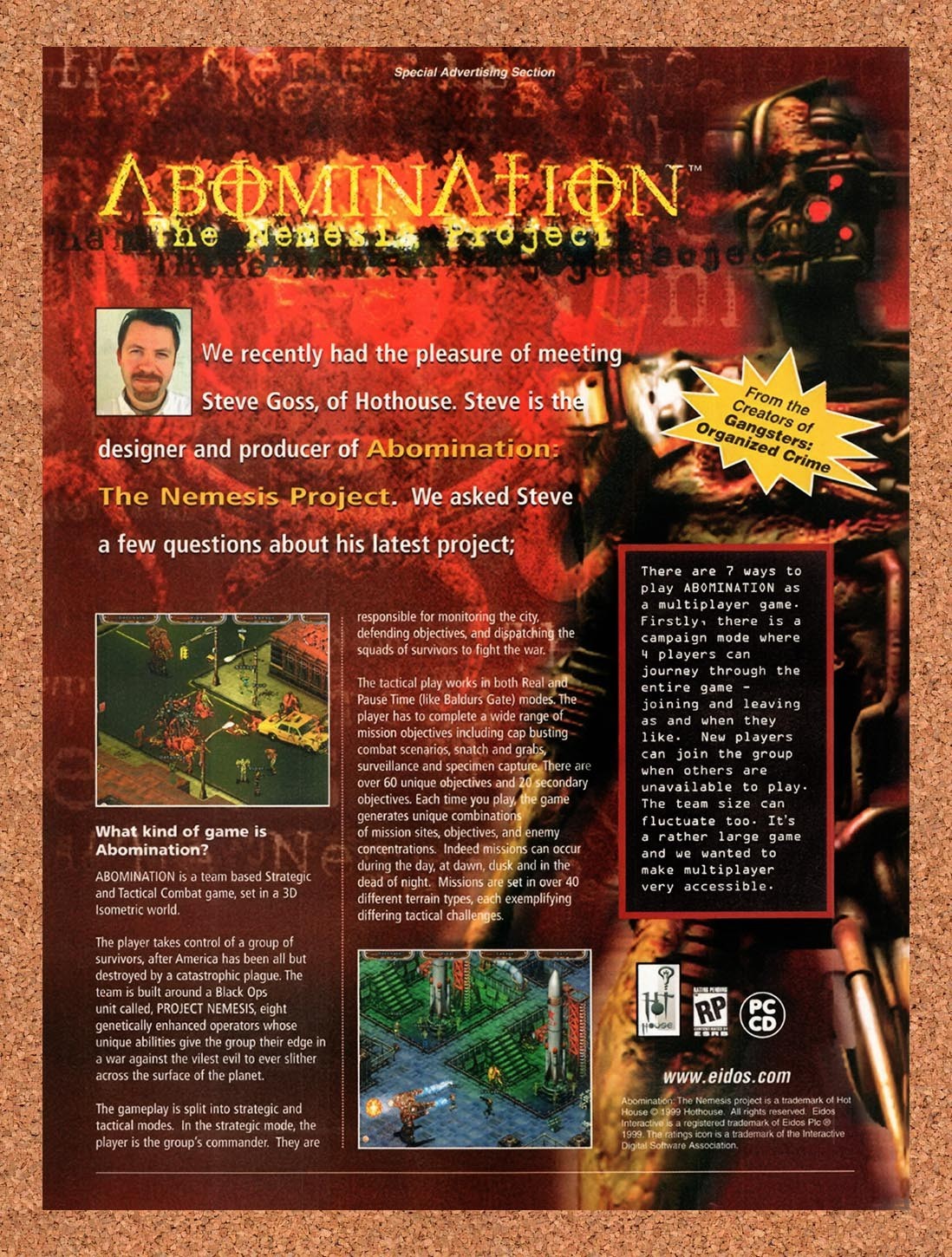 1999 Abomination PC Original Advertisement / Retro Promo vr1