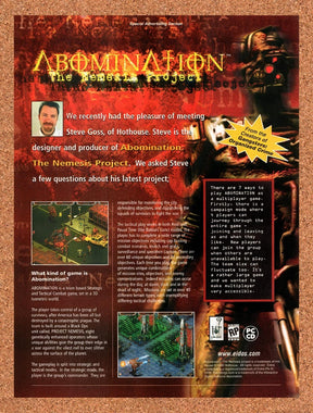 1999 Abomination PC Original Advertisement / Retro Promo vr1