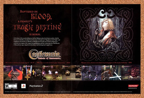 Castlevania Lament Of Innocence PS2 Original 2003 Vintage Ad - Konami Art Promo