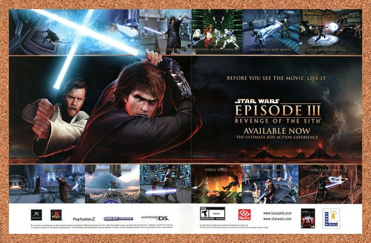 Star Wars Episode III Sith PS2 Original 2004 Print Ad Authentic Video Game Promo