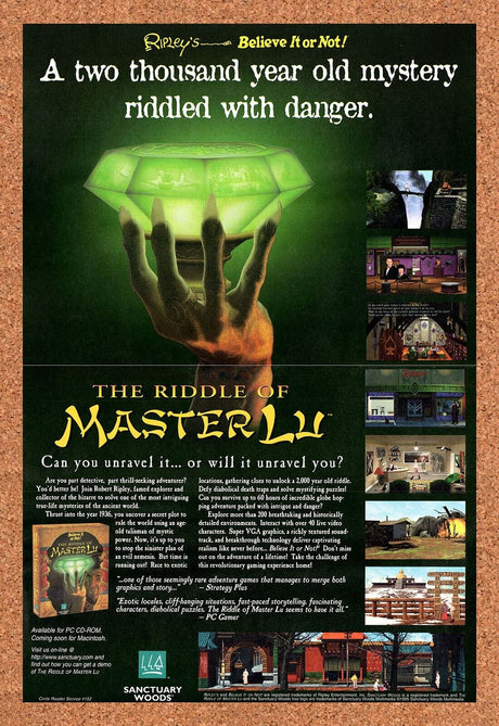 The Riddle Of Master Lu PC Original 1997 Vintage Ad - Video Game Promo