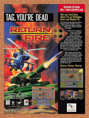 1996 Return Fire PC Original Advertisement / Retro Promo v2