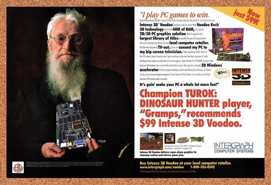 1997 Voodoo 2D/3D Graphics Accelerator Original Ad / Retro Wall Art v2