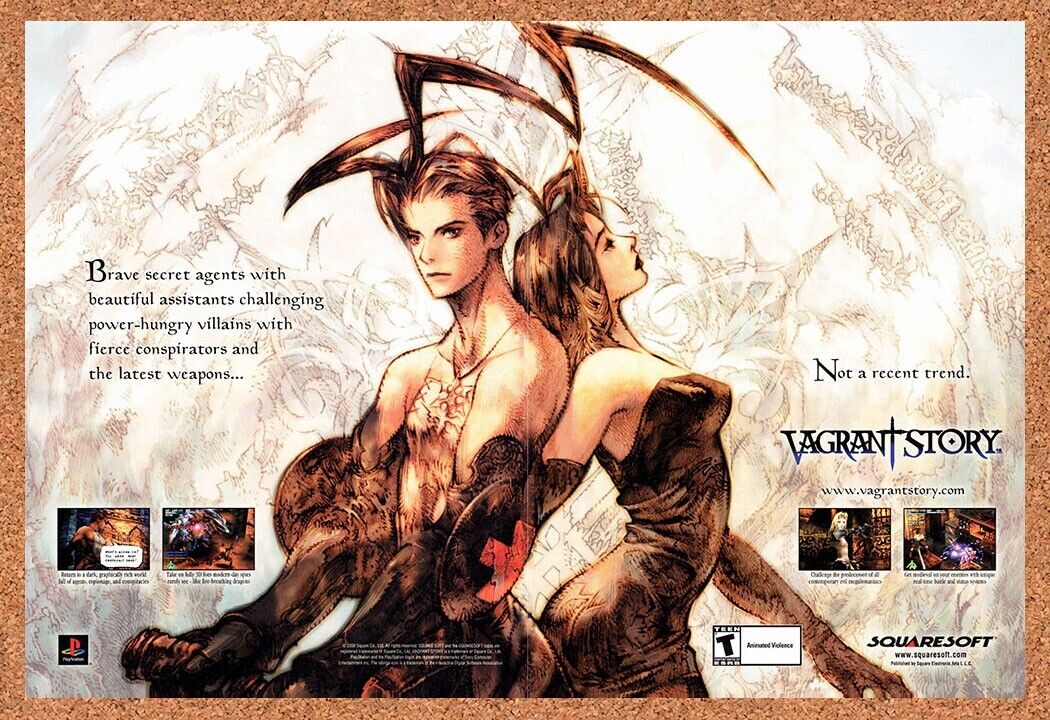 Vagrant Story PS1 Original 2000 Vintage Ad - Squaresoft Video Game Promo
